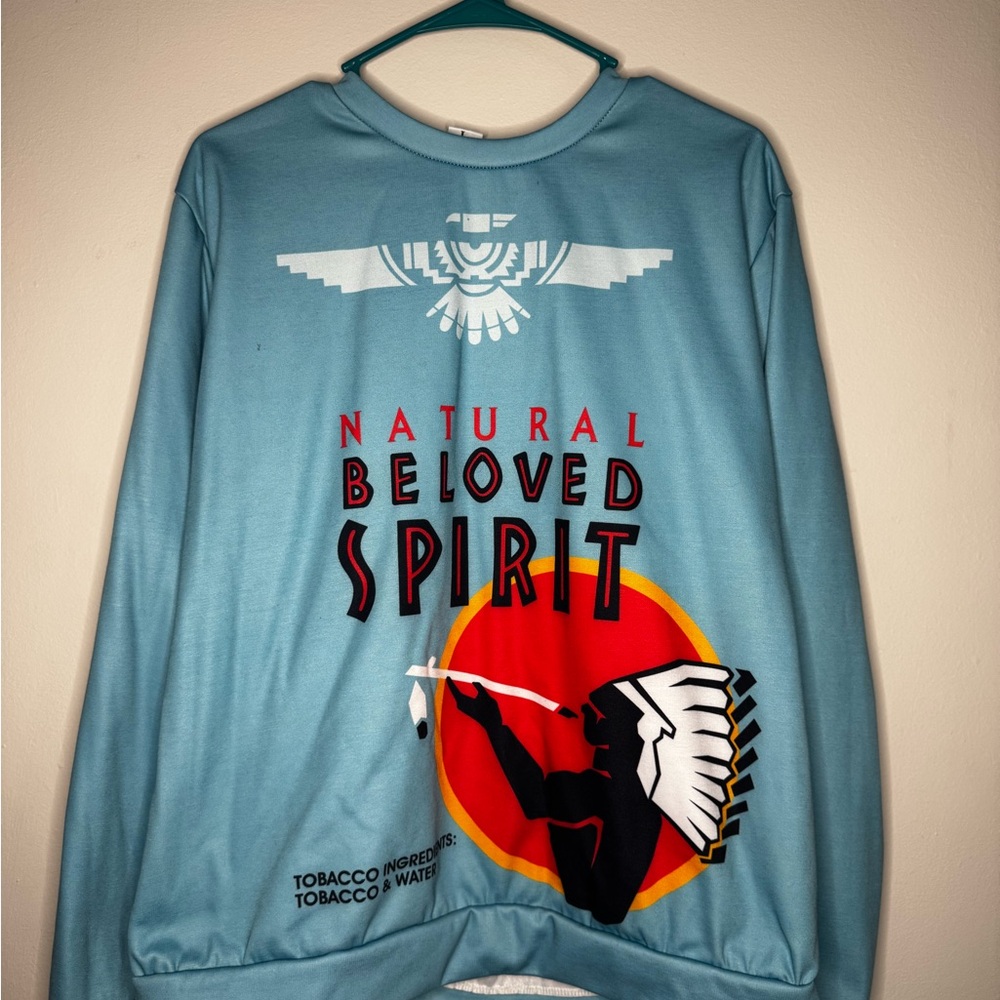 Blue natural spirit tobacco sweater